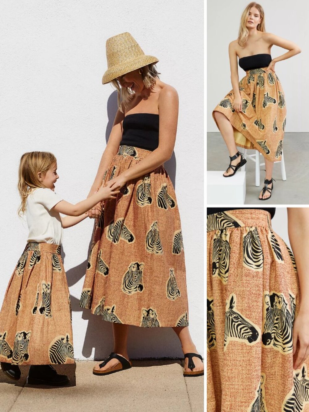 Anthropologie SIKA A-Line Midi Skirt Tonal Print NWT